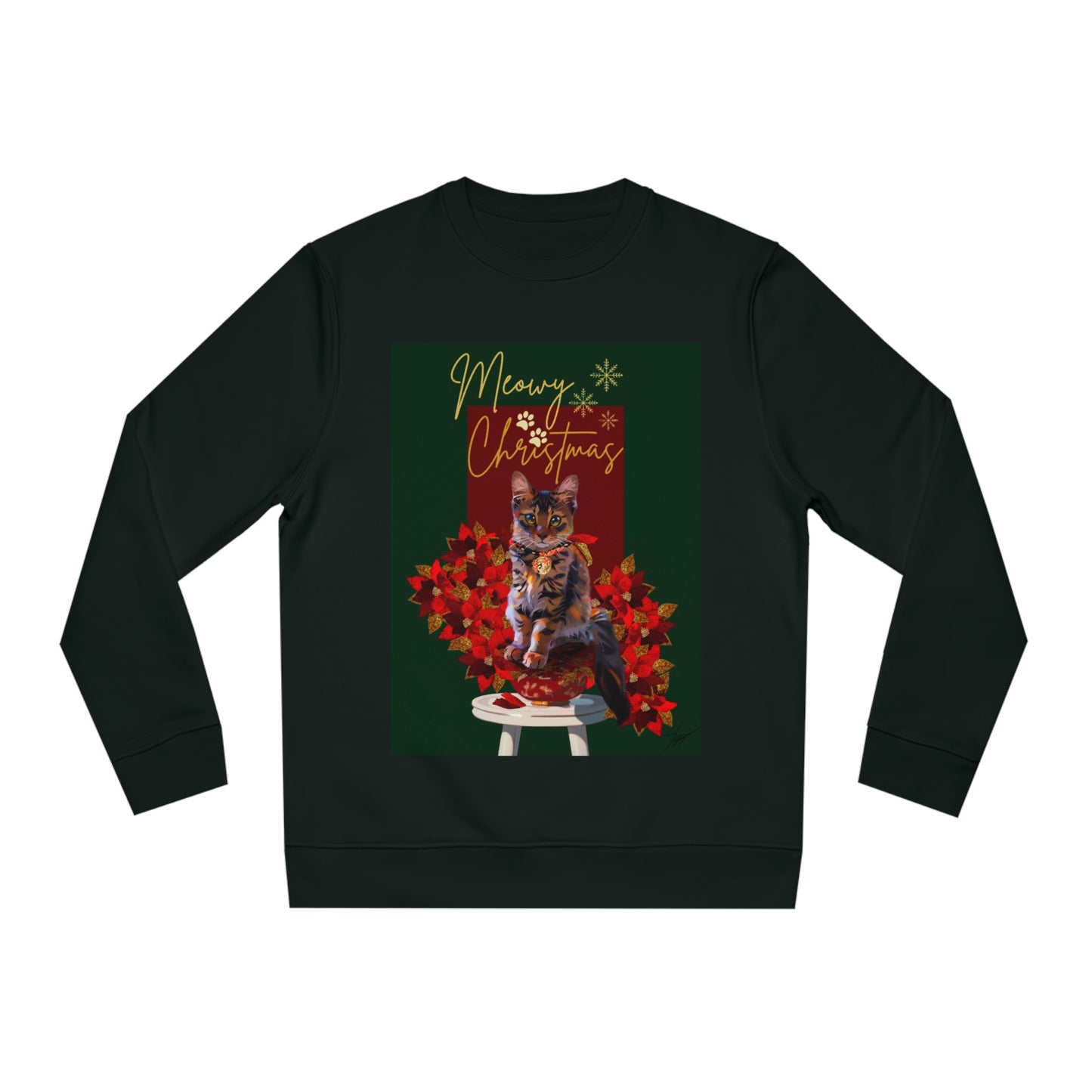 Meowy Christmas Kitten Art Unisex Changer Sweatshirt