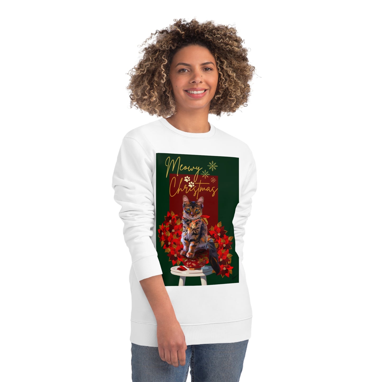 Meowy Christmas Kitten Art Unisex Changer Sweatshirt