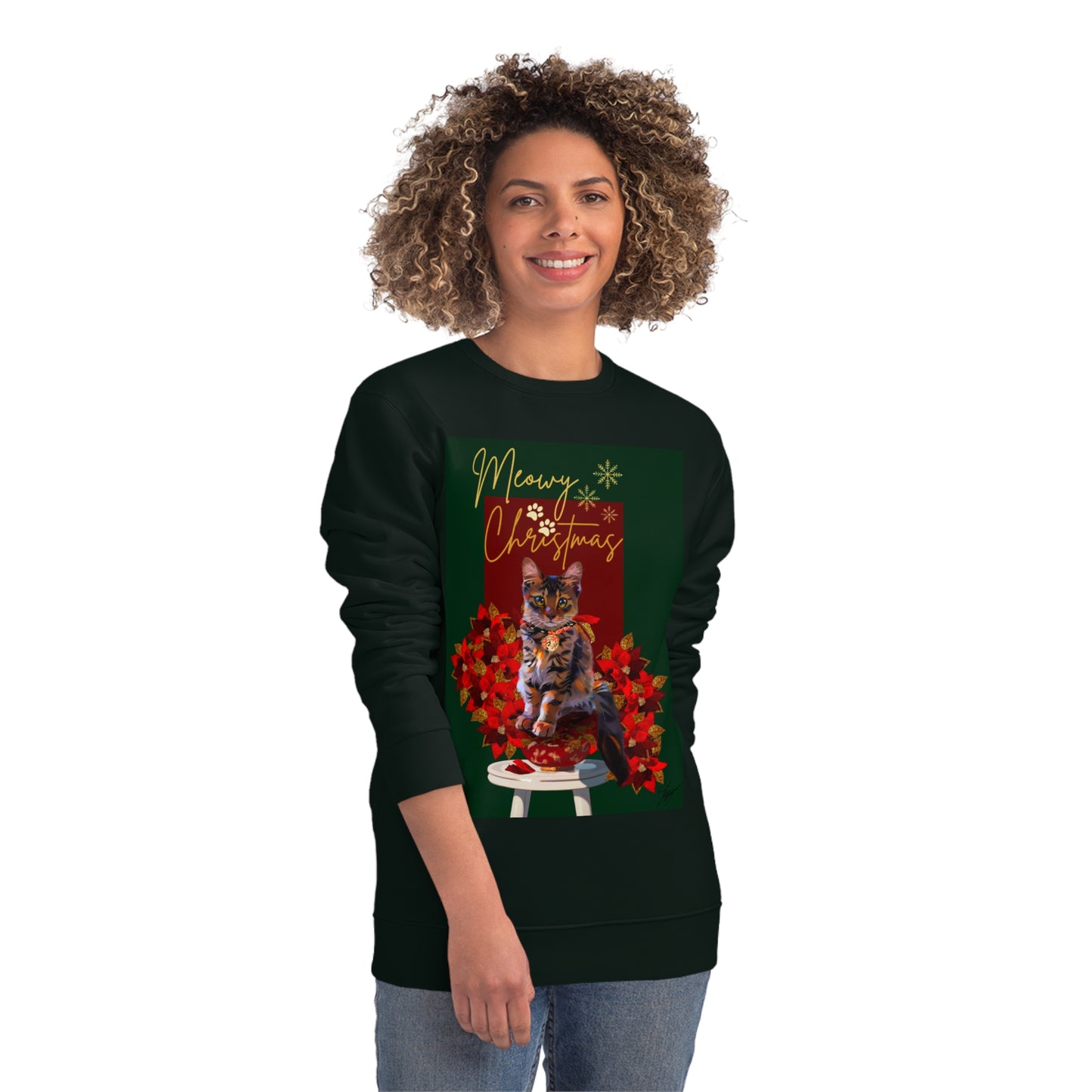 Meowy Christmas Kitten Art Unisex Changer Sweatshirt