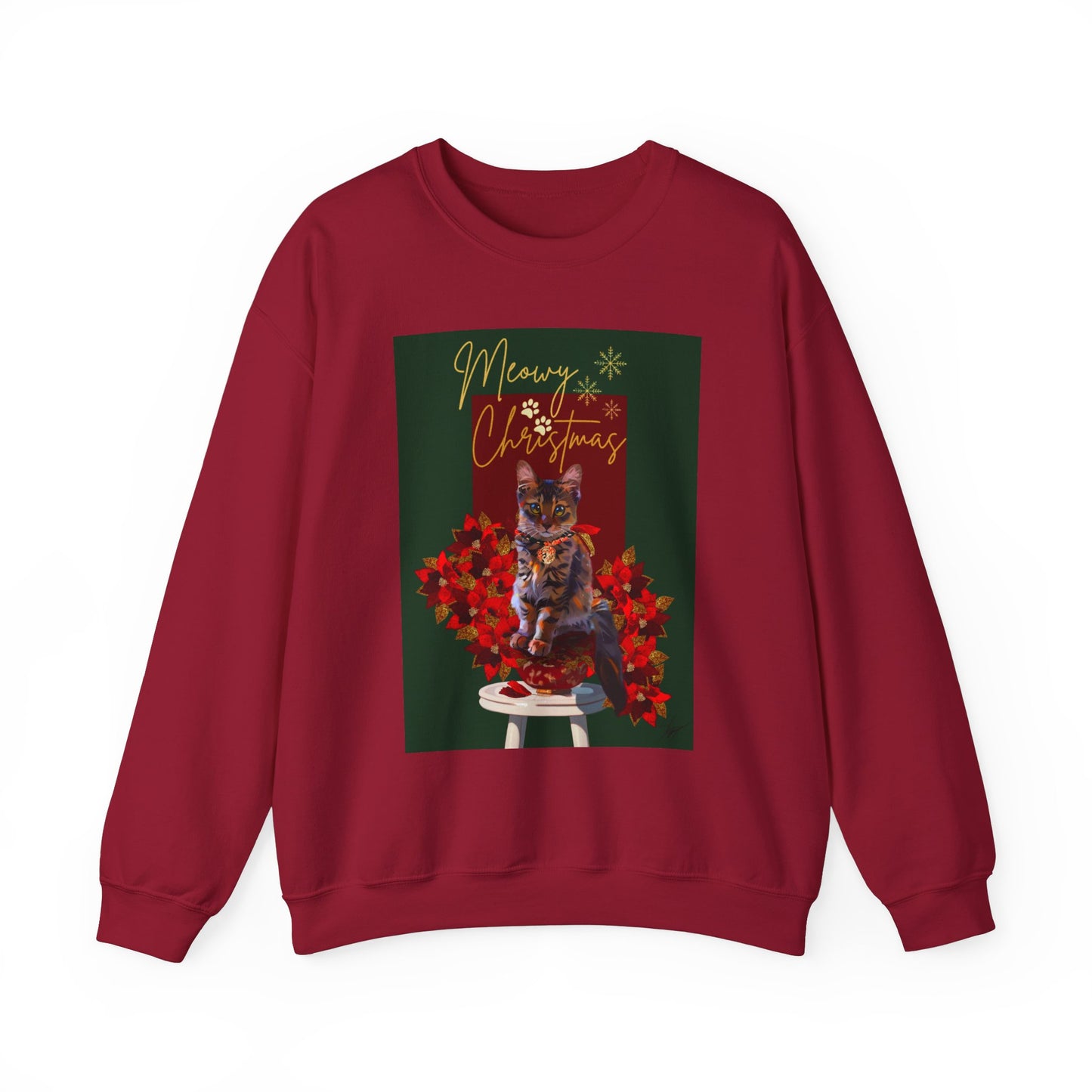 Meowy Christmas Kitten Art Unisex Heavy Blend™ Crewneck Sweatshirt