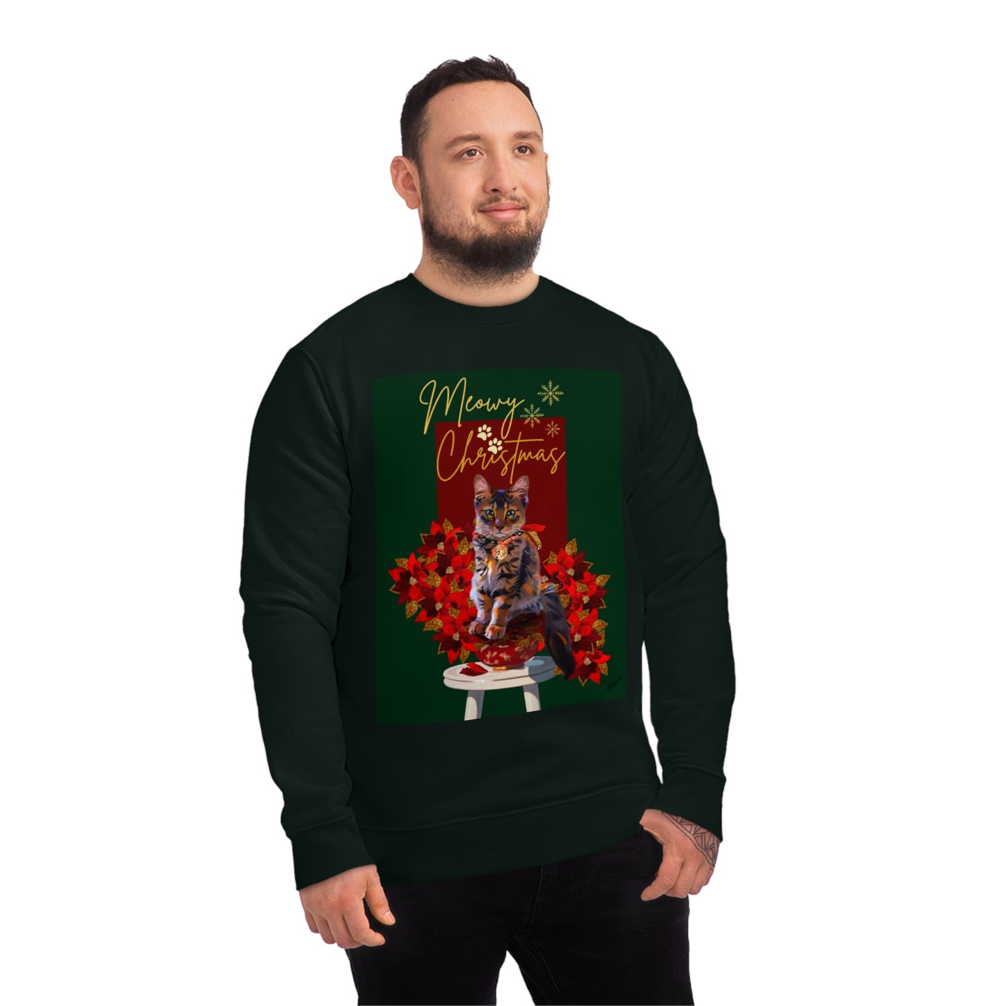 Meowy Christmas Kitten Art Unisex Changer Sweatshirt